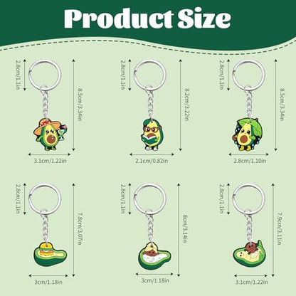 Keychains Bulk,Funny Key Chain for Prizes Incentives Holiday Gifts Birthday Party Favors - color: 30pcs Avocado Keychains