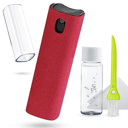 Screen Cleaner Touchscreen Mist Spray, walrfid Cleaning Kit for Electronic Smart Phone TV, Laptop, Tablet, PC, Computer Monitor Flat LCD, Eyeglasses, Compatible with iPhone iPad MacBook Pro (Red) - color: Red