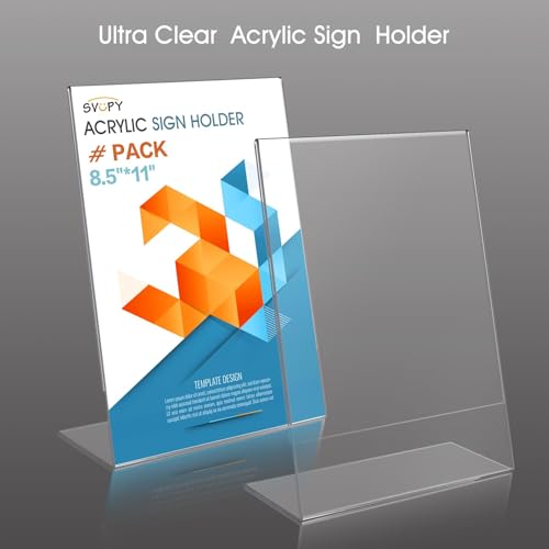 Acrylic Sign Stand Holders - 8.5 x 11 Inches Clear Plastic Table Paper Display Stand, Suit for Displaying Posters, Picture, Flyers, Menu - 24 Pack - style: 24 pack