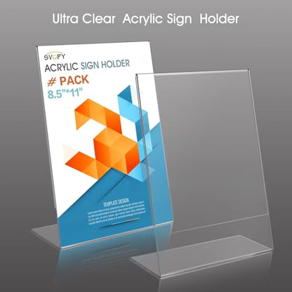 Acrylic Sign Stand Holders - 8.5 x 11 Inches Clear Plastic Table Paper Display Stand, Suit for Displaying Posters, Picture, Flyers, Menu - 24 Pack - style: 24 pack
