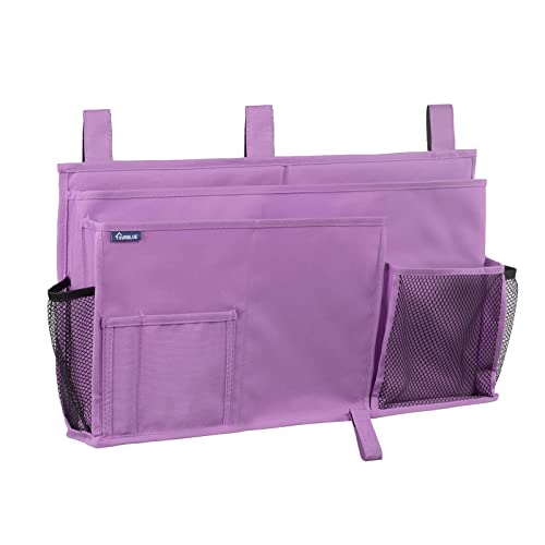 Surblue Caddy Hanging Organizer Bedside Storage Bag for Bunk and Hospital Beds, Purple, L - color: Purple, size: Large