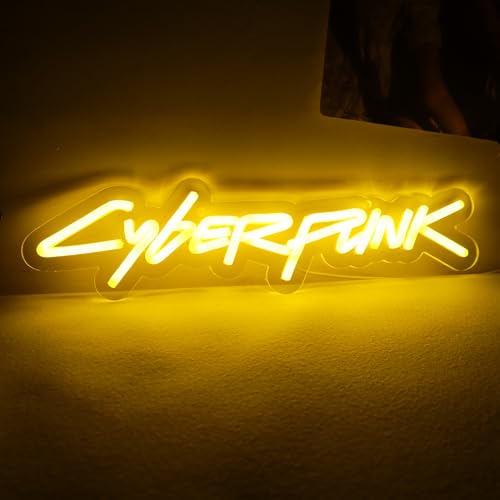 WonderfulLife Game Cyberpunk Neon Sign for Game Zone Decor,Shooting Games Led Lights for Man Cave Gaming Room Internet Bar or Bedroom Decoration.5V USB Powered,Easy Hanging. - color: cyberpunk