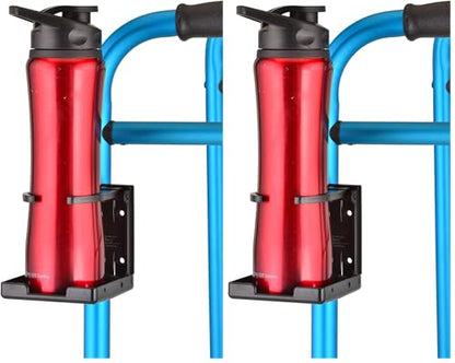 NOVA Cup Holder for Walker, Rollator, Transport Chair, Wheelchairs – Universal Fit on Round Tube Only, Adjustable & Foldable Drink Holder (Pack of 2) - size: 1 Count (Pack of 2)