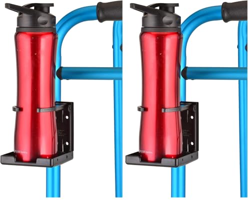NOVA Cup Holder for Walker, Rollator, Transport Chair, Wheelchairs – Universal Fit on Round Tube Only, Adjustable & Foldable Drink Holder (Pack of 2) - size: 1 Count (Pack of 2)