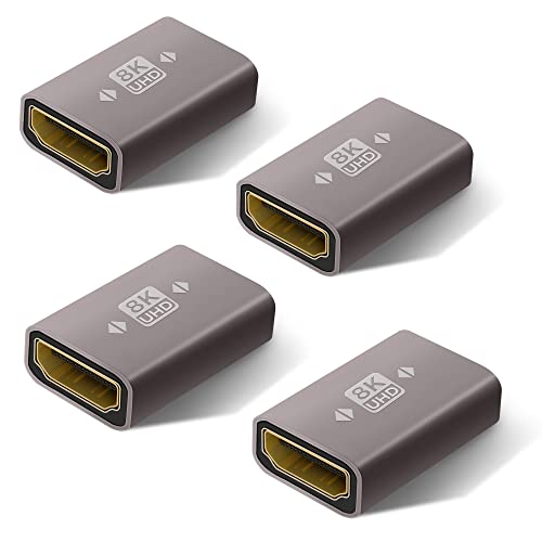 8K HDMI Coupler 4 Pack, HDMI 2.1 Female to Female Connector HDMI Extension Adapter, Supports 4K@120Hz,8K@60Hz, 2K, Compatible with HDTV, Monitors, Laptop, Projector, PS5/4, Xbox X - color: HDMI Female to Female Coupler, size: 4 Pack