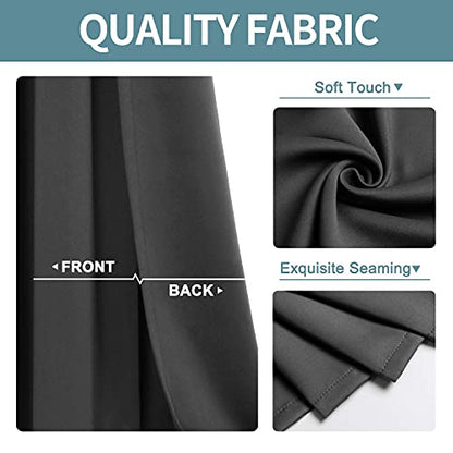 ChrisDowa Grommet Blackout Curtains for Bedroom and Living Room - 2 Panels Set Thermal Insulated Room Darkening Curtains (Dark Grey, 42 x 63 Inch) - color: Dark Grey, size: 42"W x 63"L (Pack of 2)