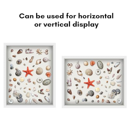 Americanflat 16x20 Shadow Box Frame with Polished Plexiglass - Silhouette Collection - Large Shadow Box Display Case for Tabletop and Wall Display - White with Soft Felt Back - color: White, size: 16x20