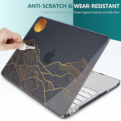 DONGKE Compatible with MacBook Neo 13 Inch Case 2026 A3404 A18 Pro chip & Touch ID, Plastic Hard Shell with Keyboard Cover, Screen Protector & Dust Plugs, Abstract Mountain - color: Abstract Mountain