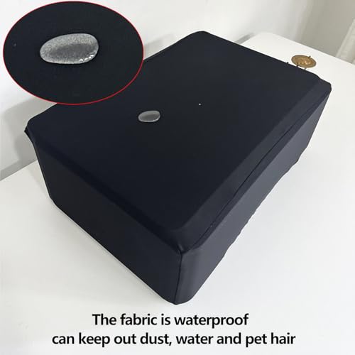 Universal Elastic Waterproof Printer Dust Cover - Minimalist Black Stretch Fabric Protector with Drawstring Closure & Metal Buckle for Most Printers