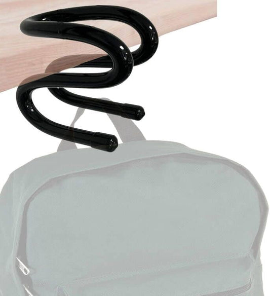AUXPhome Portable Bag Hook Hanger Clamp-On Backpack, Under Counter, One Step Installation - 10 lb. Capacity, Reduce Desk Clutter