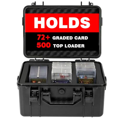 Graded Card Case, Trading Card Storage Box, Waterproof Card Slab Carrying Case for 72+ PSA, CSG, BGS, SGC Sports Trading Cards with 7 EVA Foam - size: L (holds 72+ Graded Cards-waterproof)