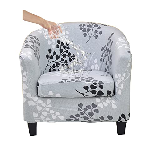 KRFOONN 2 Pieces Club Chair Slipcover Printed Waterproof Tub Chair Slipcover Armchair Covers Sofa Cover Removable Round Barrel Chair Covers Couch Furniture Protector Cover for Living Room, A37 - color: Colora37