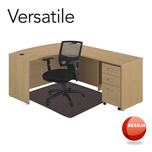 RESILIA Office Desk Chair Mat - for Low Pile Carpet (with Grippers) Black, 48 Inches x 48 Inches, Made in The USA - color: Black, size: 48" x 48" without lip