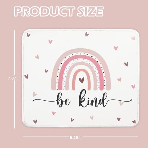 Mouse Pad for Desk with Stitched Edge, Premium Cute Washable Mouse Pads. Computer Mousepad with Non-Slip Rubber Base, Mousepads for Laptop, 9.25x7.75x0.12 inch (Boho Kind) - color: Boho Kind