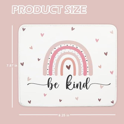 Mouse Pad for Desk with Stitched Edge, Premium Cute Washable Mouse Pads. Computer Mousepad with Non-Slip Rubber Base, Mousepads for Laptop, 9.25x7.75x0.12 inch (Boho Kind) - color: Boho Kind