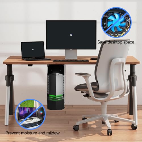 Suptek Uiversal PC Wall Mount,Computer Case CPU Holder Under-Desk PC Holder Adjustable Straps and Steel Bracket,ZJJ004 - size: MAX 23.6"(W) Desk PC Mount