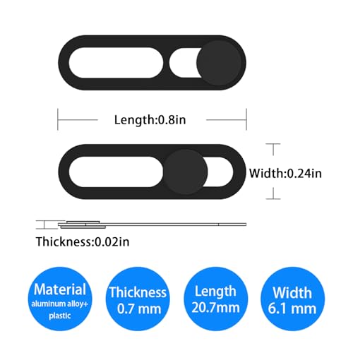 Webcam Cover,Front Camera Cover Compatible for iPhone 15/15 Plus/15 Pro/15 Pro Max/14 Pro/14 Pro Max,Protect Privacy and Security,Not Affect Face ID, 2 Pack-Black - color: Black