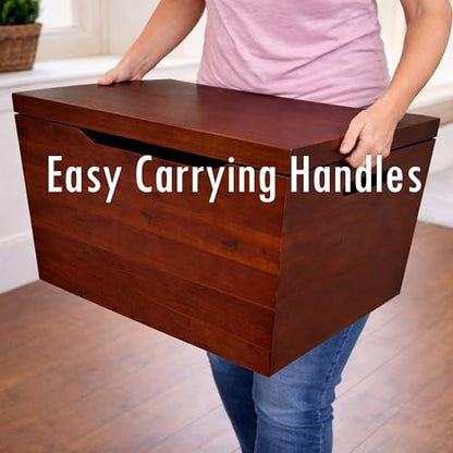 Blanket Storage Chest, Fully Assembled Solid Wood, Mahogany Finish - color: Blanket Storage - Mahogany