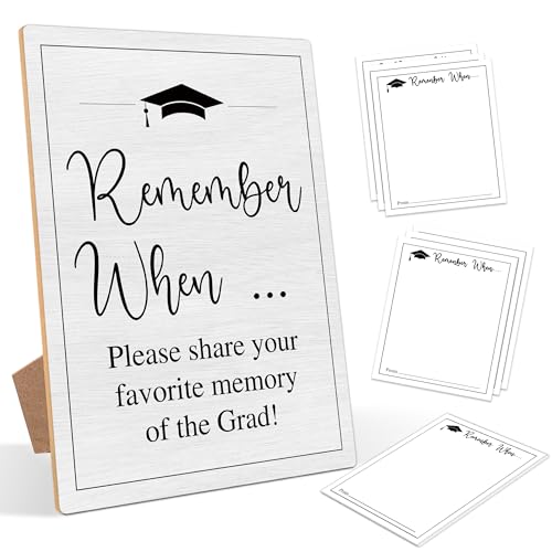 Graduation Sign And 30 Graduation Share A Memory Cards, Graduation Party Decorations, Graduation Table Decor, Graduation Party Supplies, Graduation Party Games, Graduation Party Gifts for Her Him,9 - color: Remember When Graduate Gift,1