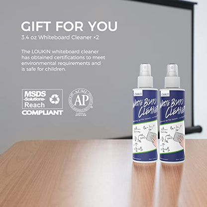 loukin 2 Pack Magnetic Dry Erase Eraser, Whiteboard Eraser, Glass Board Remover, 3.4 fl oz Whiteboard Cleaner * 2 Included, for Classroom, Home and Office Use (White) - color: White-2 Packs