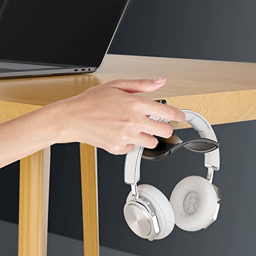 2-Pack Headphone Stand Hanger Wall Hooks, Save Space Headset Stand Holder for Universal Gaming Headset Airpods Max Sony Bose Beats, Strong Adhesive with Screws, White - color: White L(2 Pack)