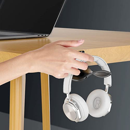 2-Pack Headphone Stand Hanger Wall Hooks, Save Space Headset Stand Holder for Universal Gaming Headset Airpods Max Sony Bose Beats, Strong Adhesive with Screws, White - color: White L(2 Pack)