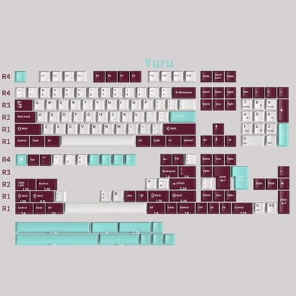 Sumgsn 163 Keys Doubleshot Keycaps Cherry Profile Yuru Keycap Set Fit for 61/64/87/104/108 Cherry Mx Switches Mechanical Keyboard - style: Yuru Keycaps