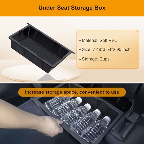 BANKKY 5PCS Center Console Organizer Tray for Tesla Model Y Juniper 2025 2026 Accessories Underseat Armrest Storage Cup Holder Hidden Compartment for Family Travel Kids Daily Commute Road Trips - size: 5PCS (25-26) Model Y (Juniper)