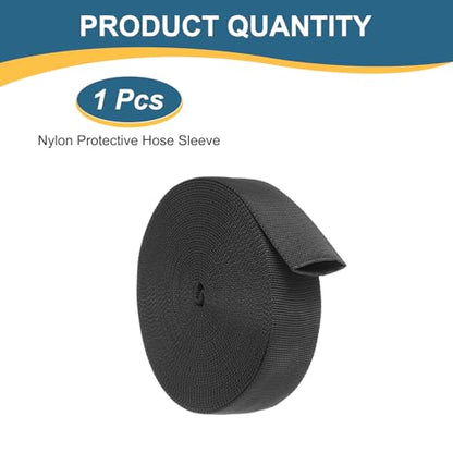HARFINGTON Nylon Protective Hose Sleeve 0.9" ID 33FT Cable Cover Sheath Hydraulic Hose Protector Wrap for Welding Cord Tig Torch Hydraulic, Black - size: 0.9" ID 33FT