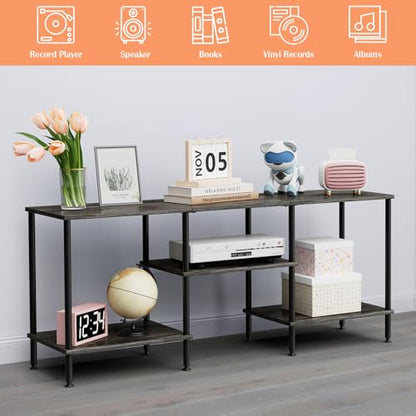 50 Inch TV Stand for Living Room Small Entertainment Center with Open Storage Shelves,3 Tier Bedroom TV Console Table for 50 43 40 32 inch TV, Dark Grey - color: Dark Grey