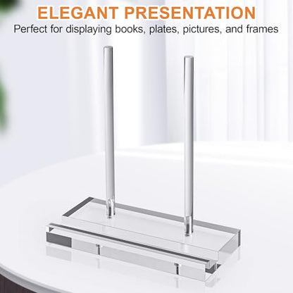 CHEPULA Plate Stands for Display 10 Inch, Acrylic Display Stand | Tabletop Art Display Clear Easel Stand for Plates, Album, CD, Magazine, Card, Frame