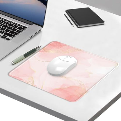 eulps Mouse Pad with Stitched Edge, Multiple Patterns Computer Mouse Pads with Non-Slip Rubber Base, Washable Cloth Mousepad, for Gaming, Laptop, PC (Blush Gold) - color: 30Blush Gold