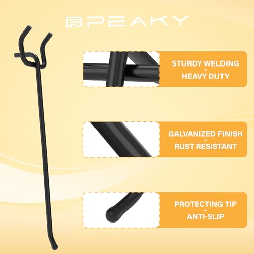 50PC 8" Pegboard Hooks for 1/4" Peg Board | Heavy Duty Black Metal Pegboard Hooks for Tools & Supplies, 30 lb Capacity Organizer Accessories for Garage, Store - size: 8 Inch