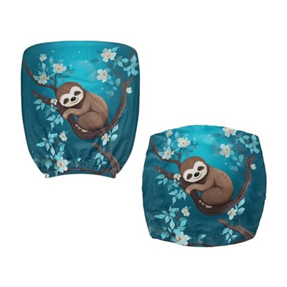 Cute Sloth Office Chair Covers Stretchable Computer Desk Chair Seat Cover Removable Chair Slipcover Protector for Rotating Swivel Chair Wheelchairs Gaming Chairs Padded Covers Flower - color: Cute Sloth