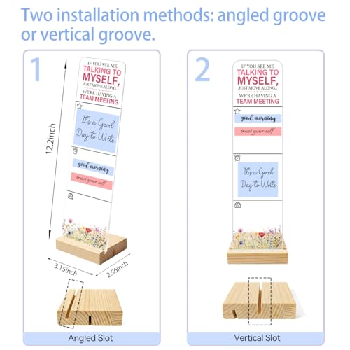 Sticky Notes Monitor Memo Board with Removable Wooden Base If You See Me Talking to Myself Funny Quote Message Board Portable Sticky Note Holder with 200 Sheets Sticky Notes Office Desk Decor Gift - color: Talking