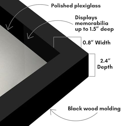 Americanflat 12x16 Shadow Box Frame with Polished Plexiglass - Silhouette Collection - Large Shadow Box Display Case for Tabletop and Wall Display - Black with Soft Felt Back - color: Black, size: 12x16