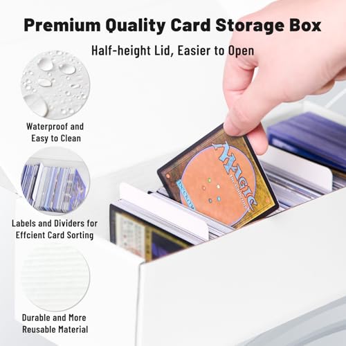 NUMINA 4 Pack 600 Card Storage Boxes, Organizer for Trading Card Collection, Heavy Duty Sports Cardboard Box, Trading Gaming Cards Collection Box with Adjustable Dividers - size: 10 in (4-Pack)