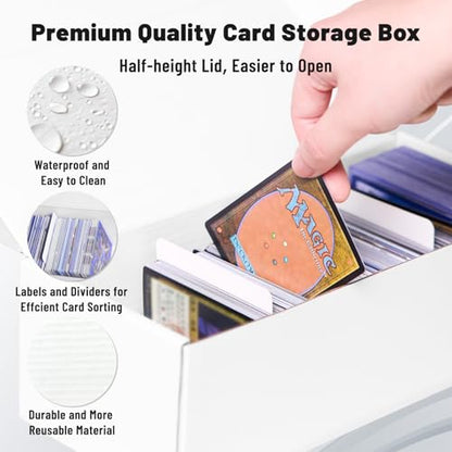 NUMINA 7 Pack 600 Card Storage Boxes, Organizer for Trading Card Collection, Heavy Duty Sports Cardboard Box, Trading Gaming Cards Storage Box with Adjustable Dividers - size: 10 in (7-Pack)