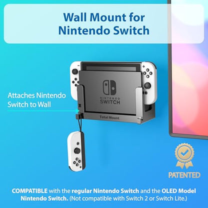TotalMount Wall Mount for Nintendo Switch 1 (Mounts Switch 1 by TV) – Switch 1 Gray - color: Switch 1 Gray