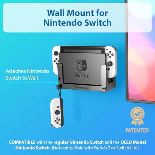 TotalMount Wall Mount for Nintendo Switch 1 (Mounts Switch 1 by TV) – Switch 1 Gray - color: Switch 1 Gray