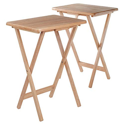 Winsome Alex Set of 2 Foldable Snack Tables, Easy to Store Small Portable Fold Up Table Set for Kitchen, Living Room TV Dining, Crafts, Puzzles, Work From Home - size: 2 - Tables