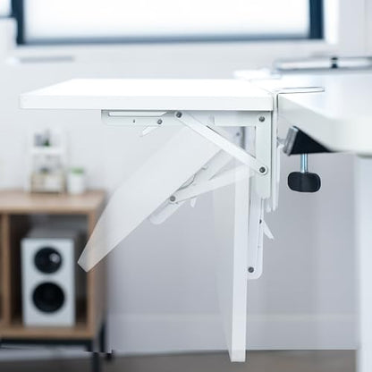 VIVO White Clamp-on 24 x 12 in Desk Extender, DESK-EXT24W | Foldable, Wrist Support Arm Rest, Office Keyboard Tray, Side Table Extension Attachment