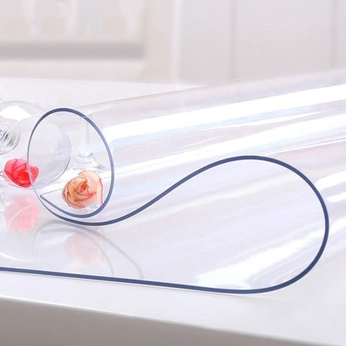 NECAUX Custom 12 x 18 Inch Clear Desk Cover Protector, 1.5mm Thick Plastic Desk Pad Mat, Table Cover Tablecloth Protector for Office Computer Writing Desk, Side Table, End Table, Night Stand, Dresser - color: Clear 1.5mm, size: 12" x 18"