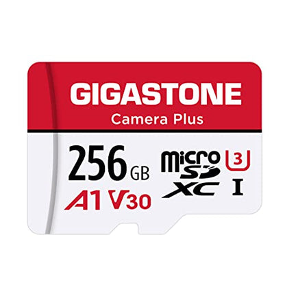 Gigastone 256GB Camera Plus Series Memory Card, Read Speed up to 100MB/s. Ideal for Full HD Video Gopro Drone Android Camera, A1 Micro SDXC Card with Mini Case and SD Adapter. - color: 256 GB