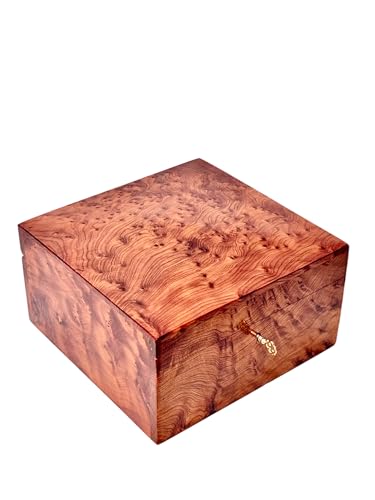 Hand Carved Wooden Multipurpose Keepsake Jewelry Decorative Art Box Storage Organizer (Large wood Box,Antique) - size: Square X-Large With Lock