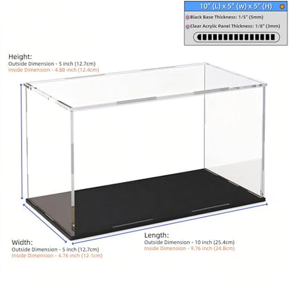 Acrylic Display Case, Clear Acrylic Display Box with Matte Base, Dustproof Collectible Storage Cases, DIY Easy Assembly Showcase for 1: 24 Car Models, Collectibles, 10 x 5 x 5 inch - size: 10 x 5 x 5 inch
