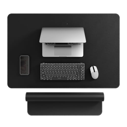 Mydours 36” x 24” Large Desk Mat - XL Desk Pad with PU Leather Surfaces - Extended Desk Mat for Home Office & Computer Workstation - Gaming Mouse pad for Keyboard & Laptop (Black) - color: Black, size: 35.4" x 23.6"