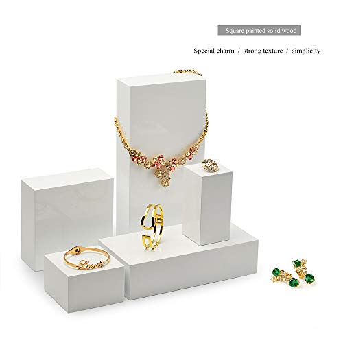 Oirlv Solid Wood Minimalism Style Jewelry Display Stand Showcase Jewelry Organizer Square Holder(SM05203) - color: SM05203