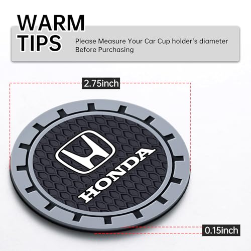 Car Cup Coaster, 2PCS Universal Non-Slip Cup Holders, Compatible with Honda Series Car Cup Holder Coasters，Car Drink Coaster Holder Accessory, Black - color: H11 Black