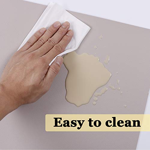 Wipeable Placemats Leather Table Mats Waterproof Heat-Resistant Easy to Clean for Dining Table Set Kitchen Table (4, Taupe) - color: Taupe, size: set of 4